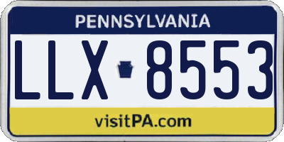 PA license plate LLX8553