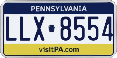 PA license plate LLX8554