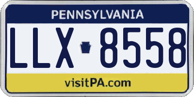 PA license plate LLX8558