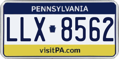 PA license plate LLX8562