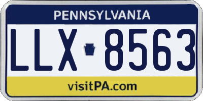 PA license plate LLX8563