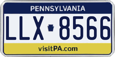 PA license plate LLX8566