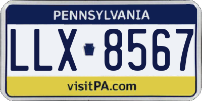PA license plate LLX8567
