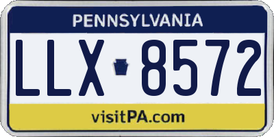 PA license plate LLX8572