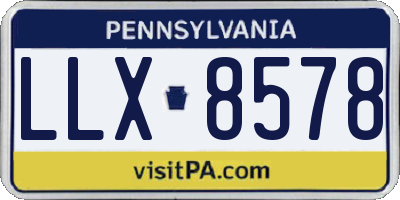PA license plate LLX8578