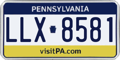 PA license plate LLX8581