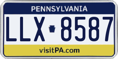 PA license plate LLX8587