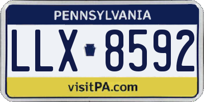 PA license plate LLX8592