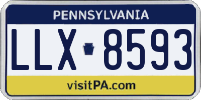 PA license plate LLX8593