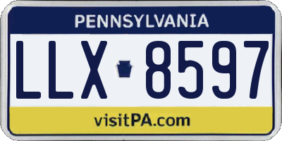 PA license plate LLX8597