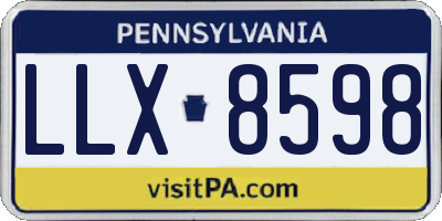 PA license plate LLX8598