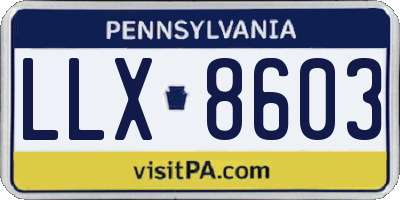 PA license plate LLX8603