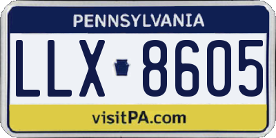 PA license plate LLX8605
