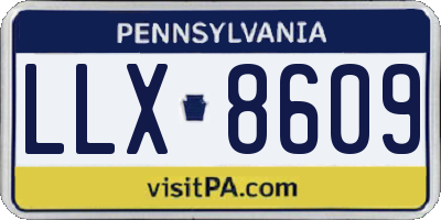 PA license plate LLX8609