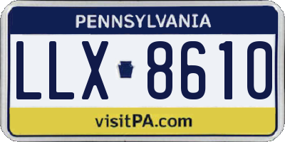PA license plate LLX8610