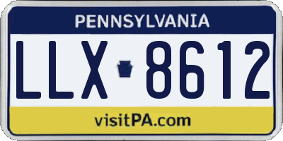 PA license plate LLX8612