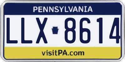 PA license plate LLX8614