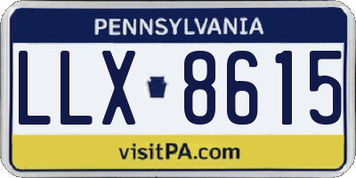 PA license plate LLX8615