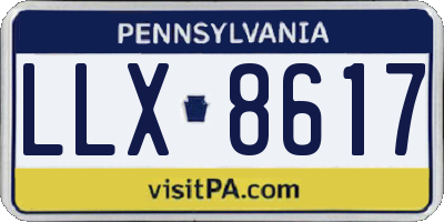PA license plate LLX8617