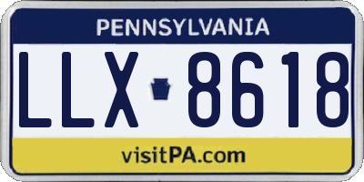 PA license plate LLX8618