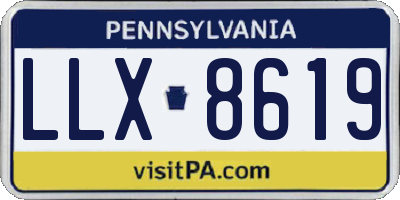 PA license plate LLX8619