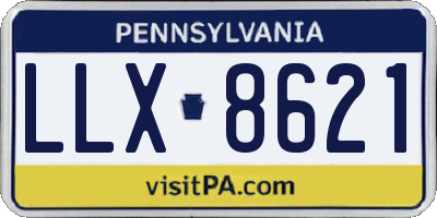 PA license plate LLX8621