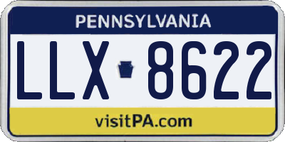 PA license plate LLX8622