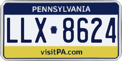 PA license plate LLX8624