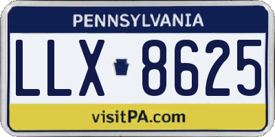 PA license plate LLX8625
