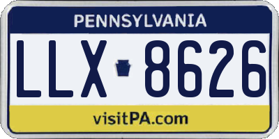 PA license plate LLX8626