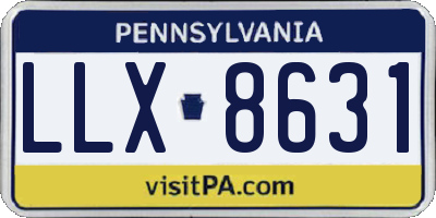 PA license plate LLX8631