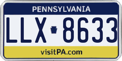 PA license plate LLX8633