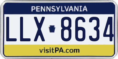 PA license plate LLX8634