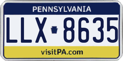 PA license plate LLX8635