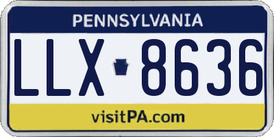PA license plate LLX8636