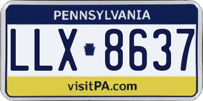 PA license plate LLX8637