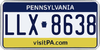 PA license plate LLX8638
