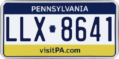 PA license plate LLX8641