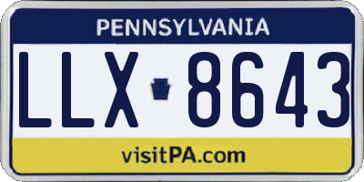 PA license plate LLX8643