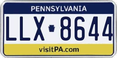 PA license plate LLX8644