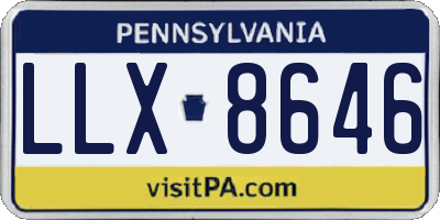 PA license plate LLX8646