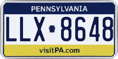PA license plate LLX8648