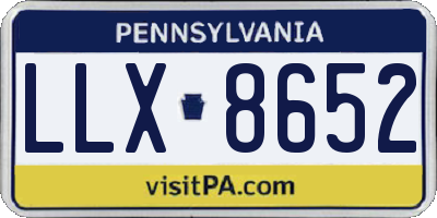PA license plate LLX8652