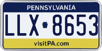 PA license plate LLX8653