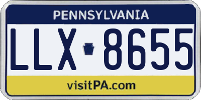 PA license plate LLX8655
