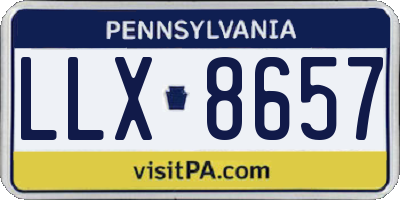 PA license plate LLX8657