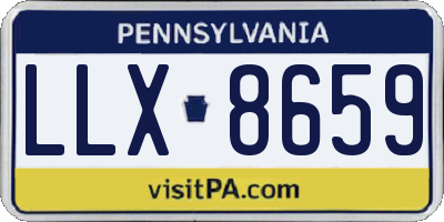 PA license plate LLX8659