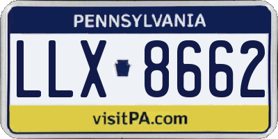PA license plate LLX8662