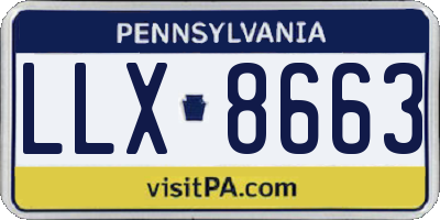PA license plate LLX8663