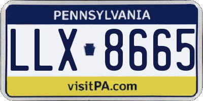 PA license plate LLX8665